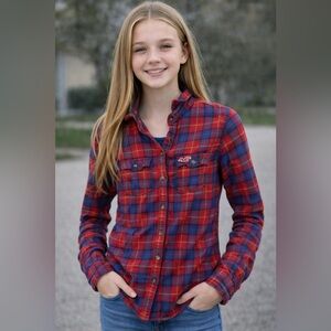 Y2K Hollister Plaid Button-Up Shirt – Women’s Small (Fits XS)